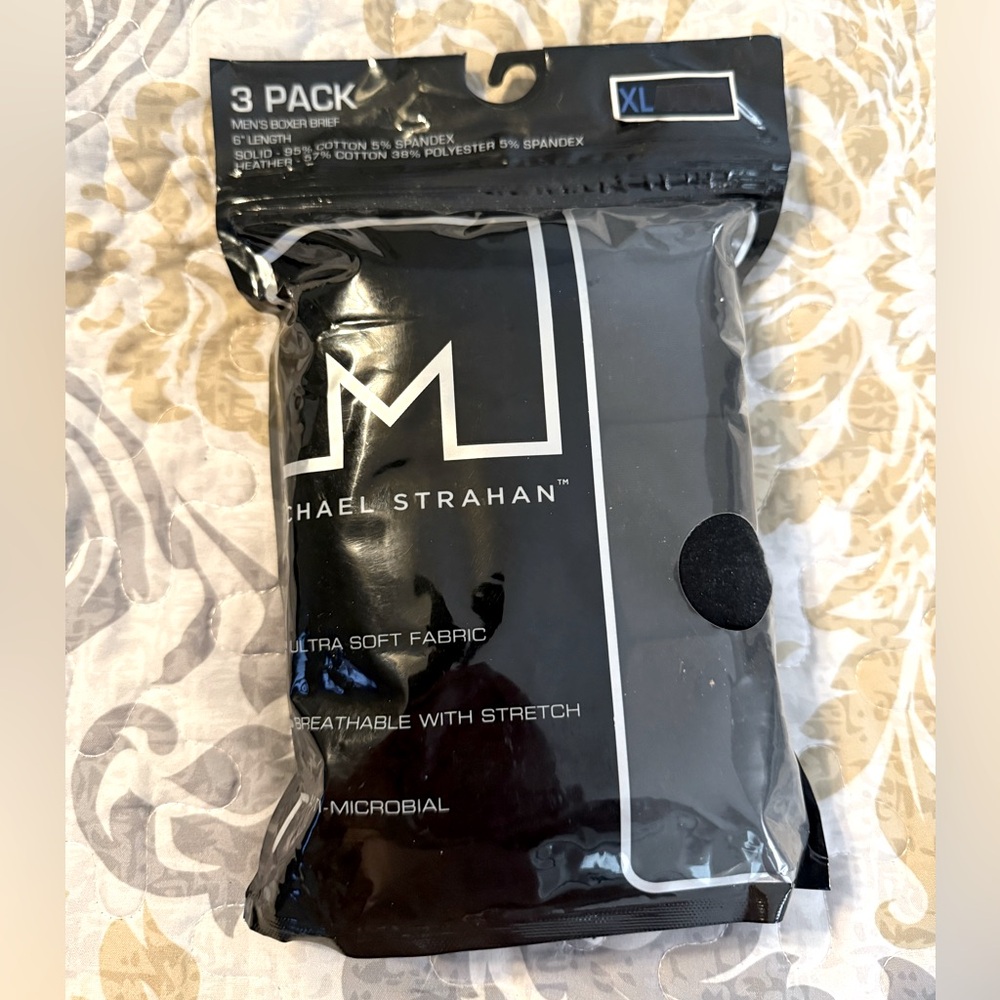 Men's Black Boxer Briefs - 3 Pack Michael Strahan Brand New-sealed pack.